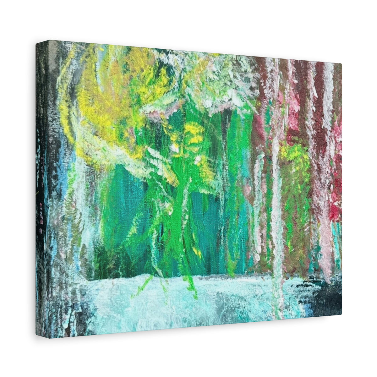 Abstract Green & Pink Canvas Wall Art | Higher Than the Ceiling