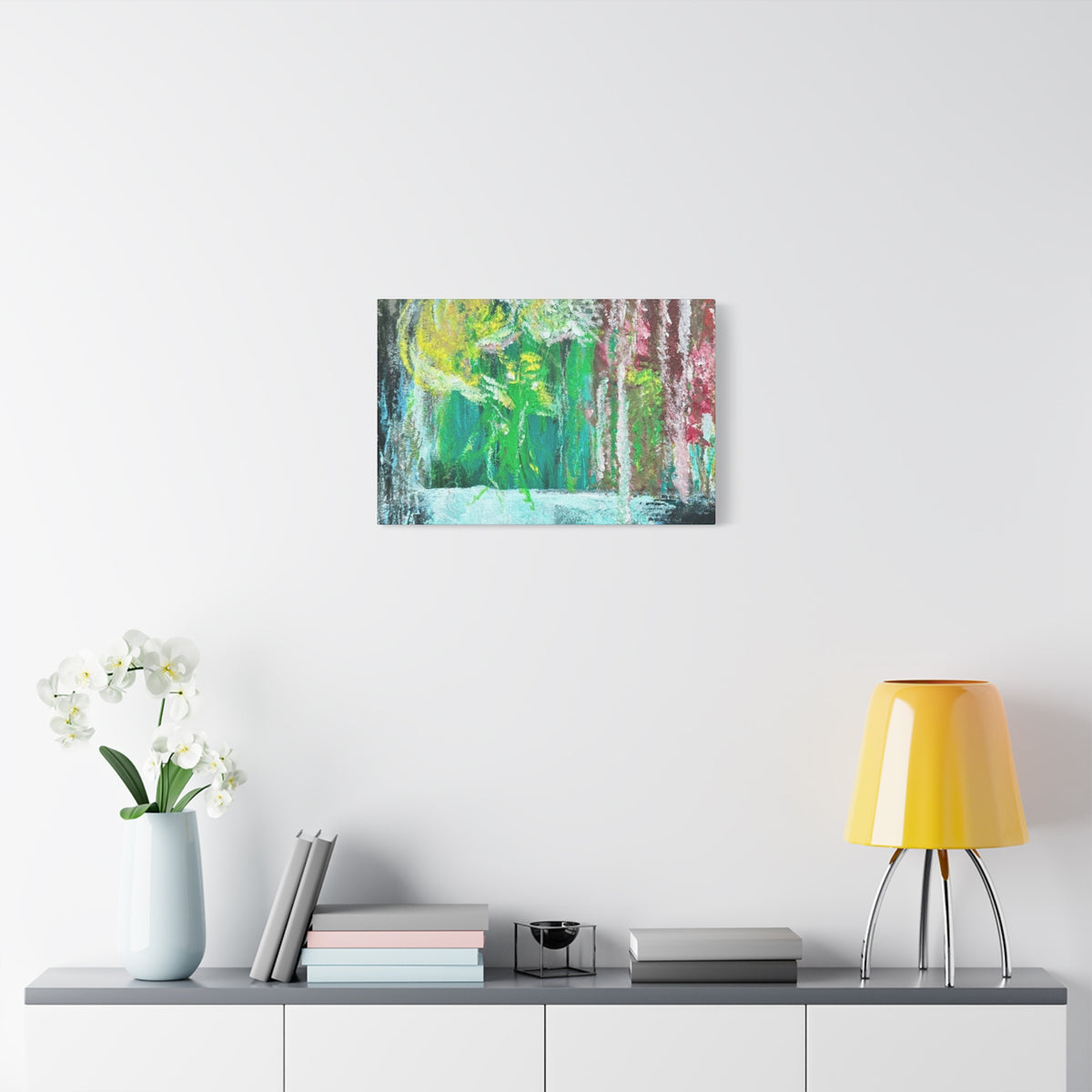 Abstract Green & Pink Canvas Wall Art | Higher Than the Ceiling
