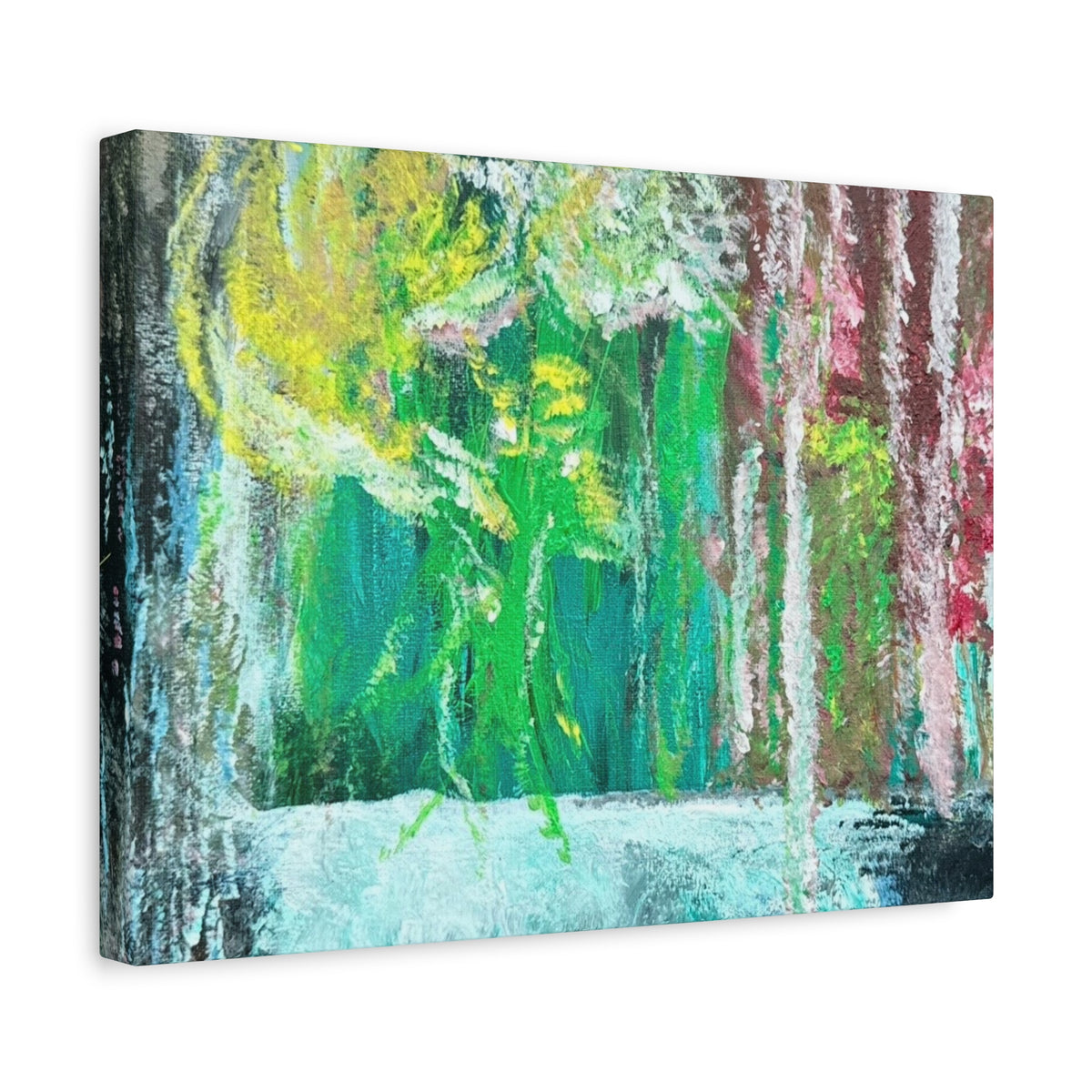 Abstract Green & Pink Canvas Wall Art | Higher Than the Ceiling