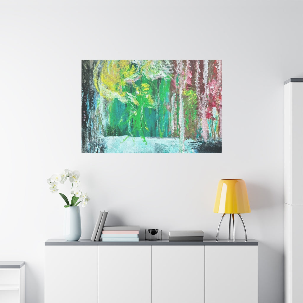 Abstract Green & Pink Canvas Wall Art | Higher Than the Ceiling
