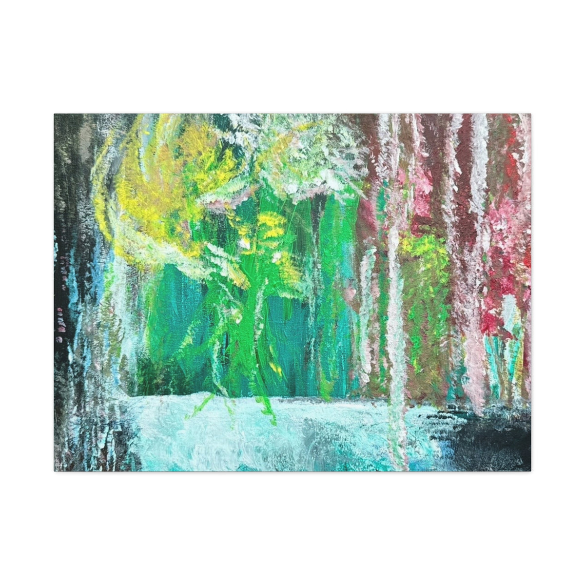 Abstract Green & Pink Canvas Wall Art | Higher Than the Ceiling