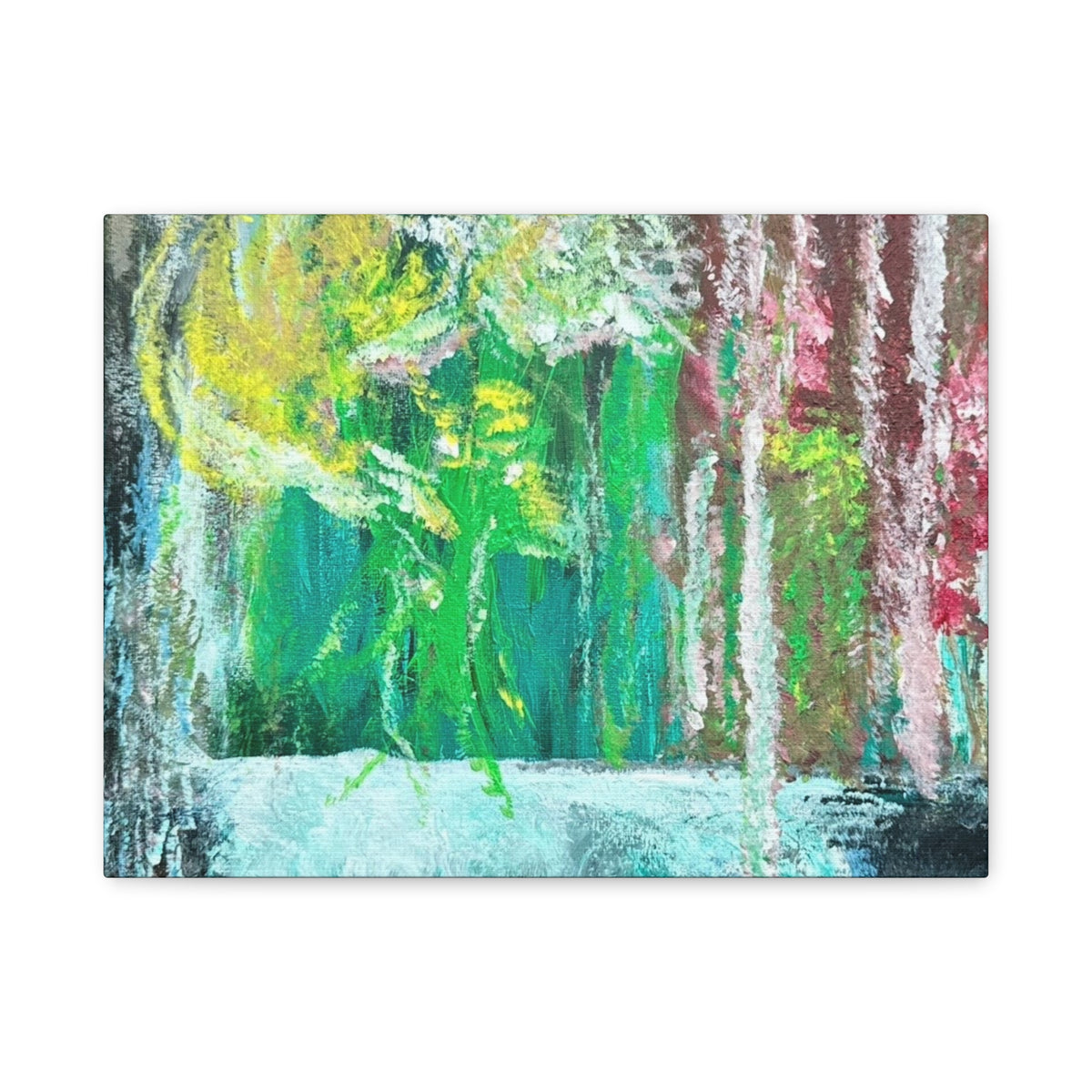 Abstract Green & Pink Canvas Wall Art | Higher Than the Ceiling