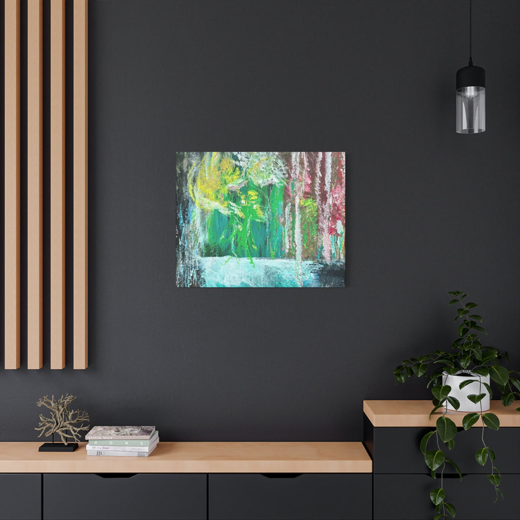 Abstract Green & Pink Canvas Wall Art | Higher Than the Ceiling