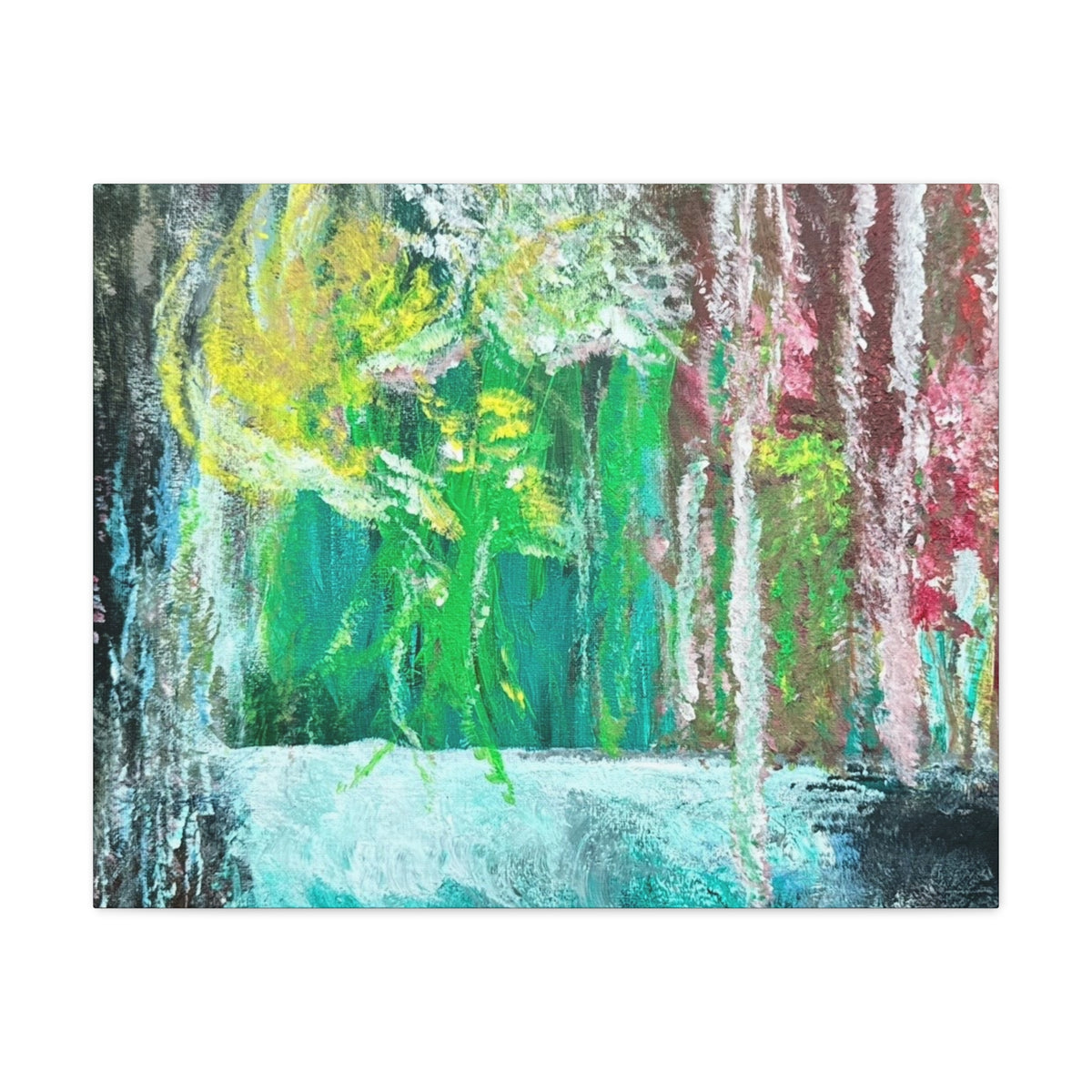 Abstract Green & Pink Canvas Wall Art | Higher Than the Ceiling