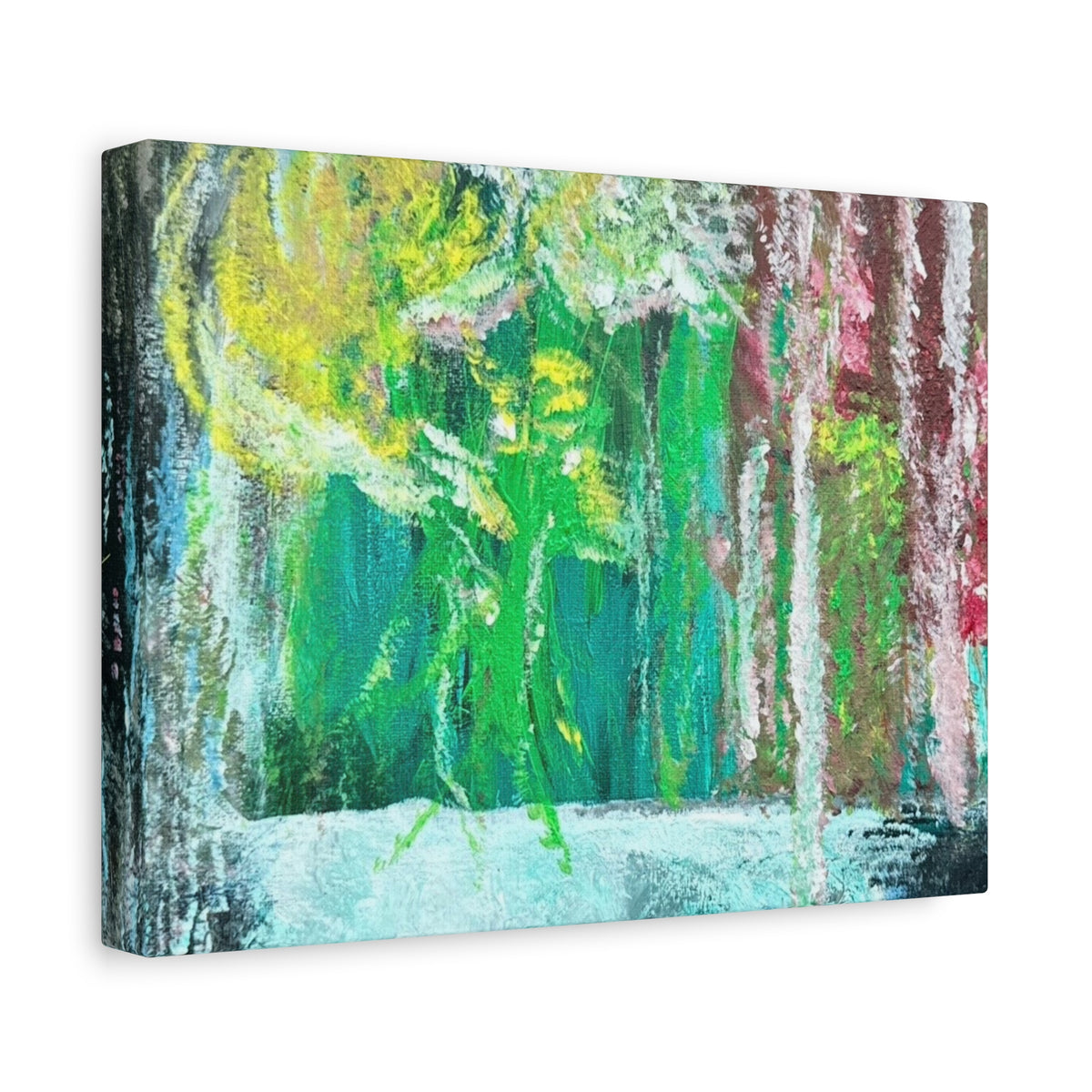 Abstract Green & Pink Canvas Wall Art | Higher Than the Ceiling