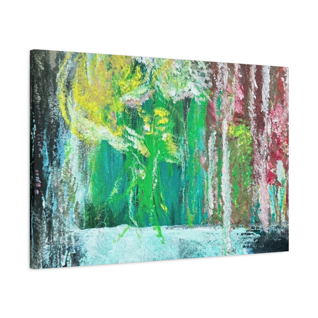 Abstract Green & Pink Canvas Wall Art | Higher Than the Ceiling