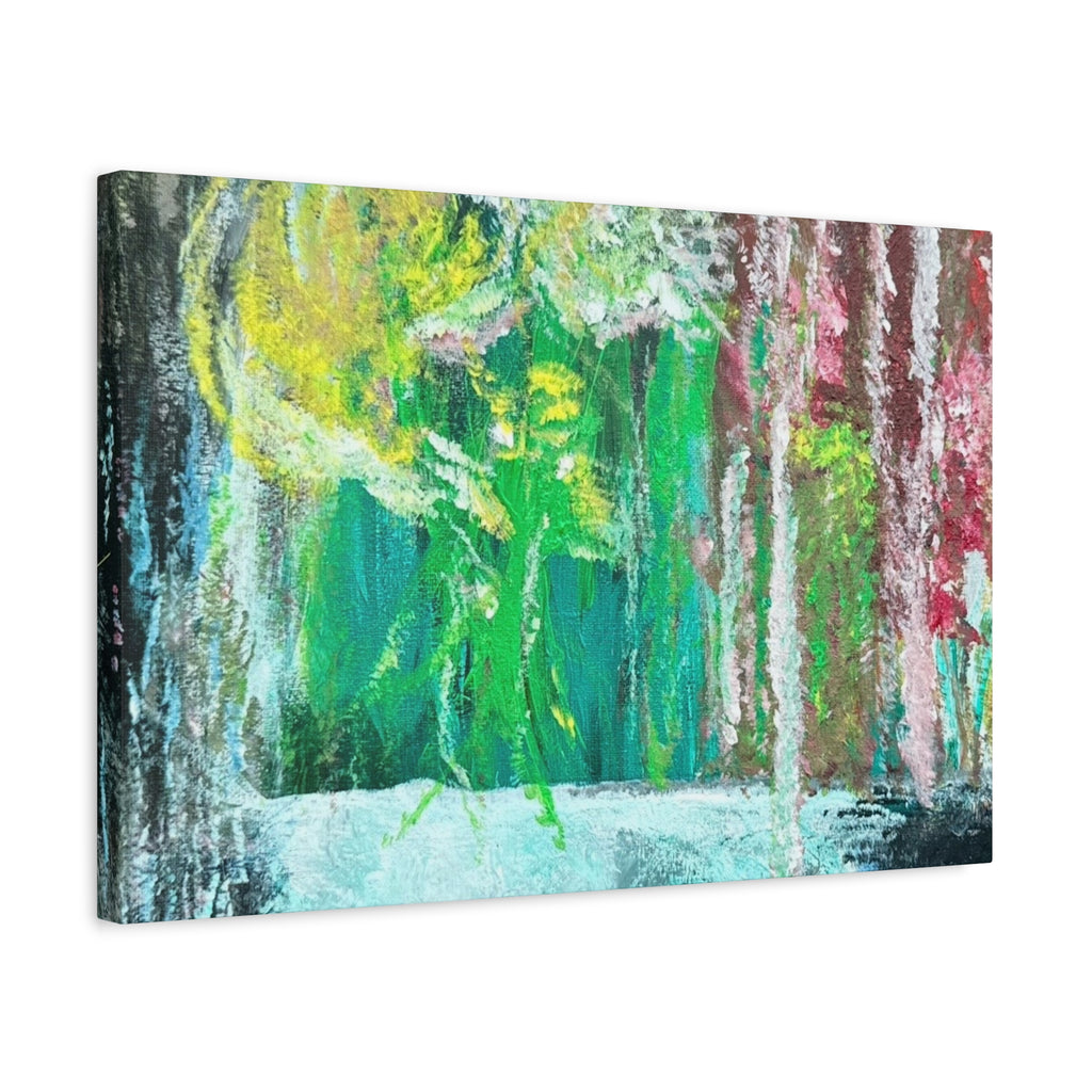 Abstract Green & Pink Canvas Wall Art | Higher Than the Ceiling