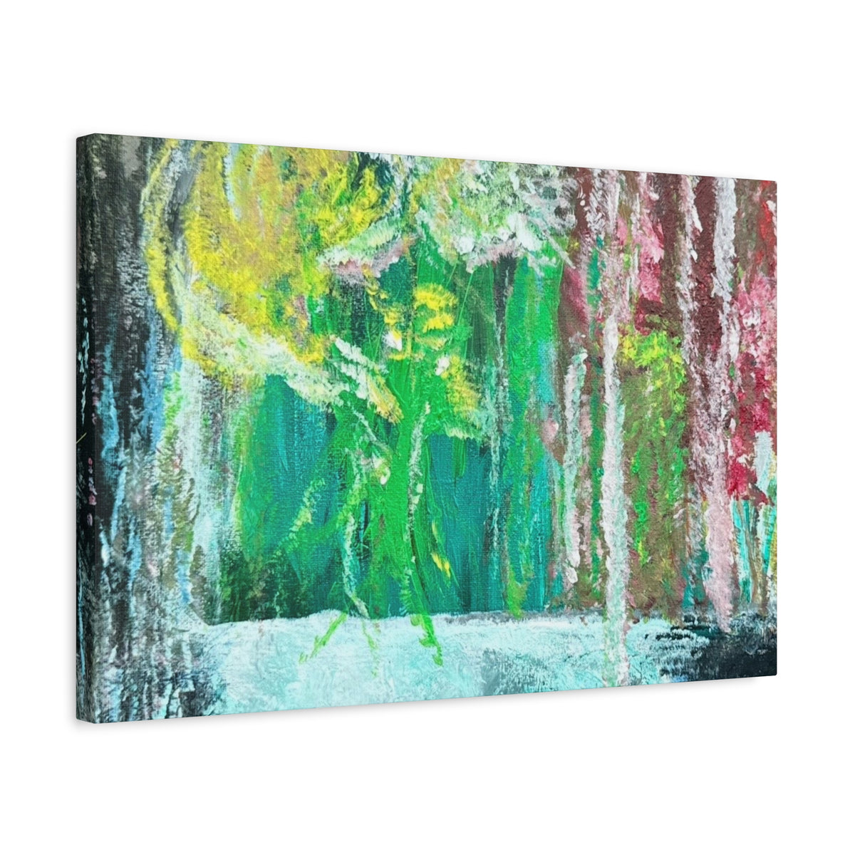 Abstract Green & Pink Canvas Wall Art | Higher Than the Ceiling