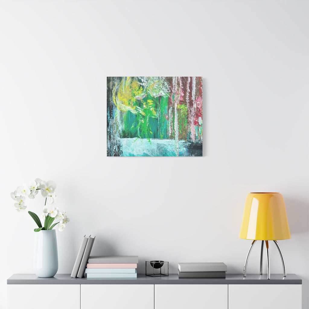 Abstract Green & Pink Canvas Wall Art | Higher Than the Ceiling