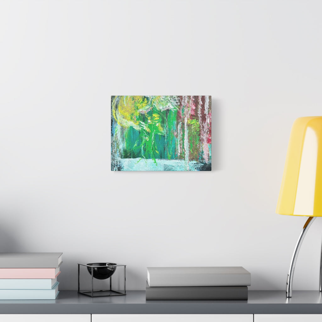 Abstract Green & Pink Canvas Wall Art | Higher Than the Ceiling