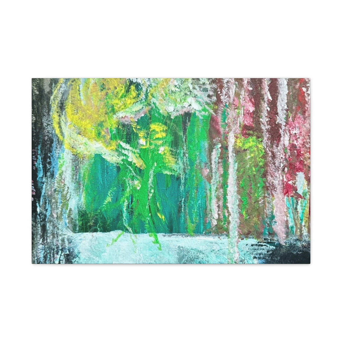 Abstract Green & Pink Canvas Wall Art | Higher Than the Ceiling