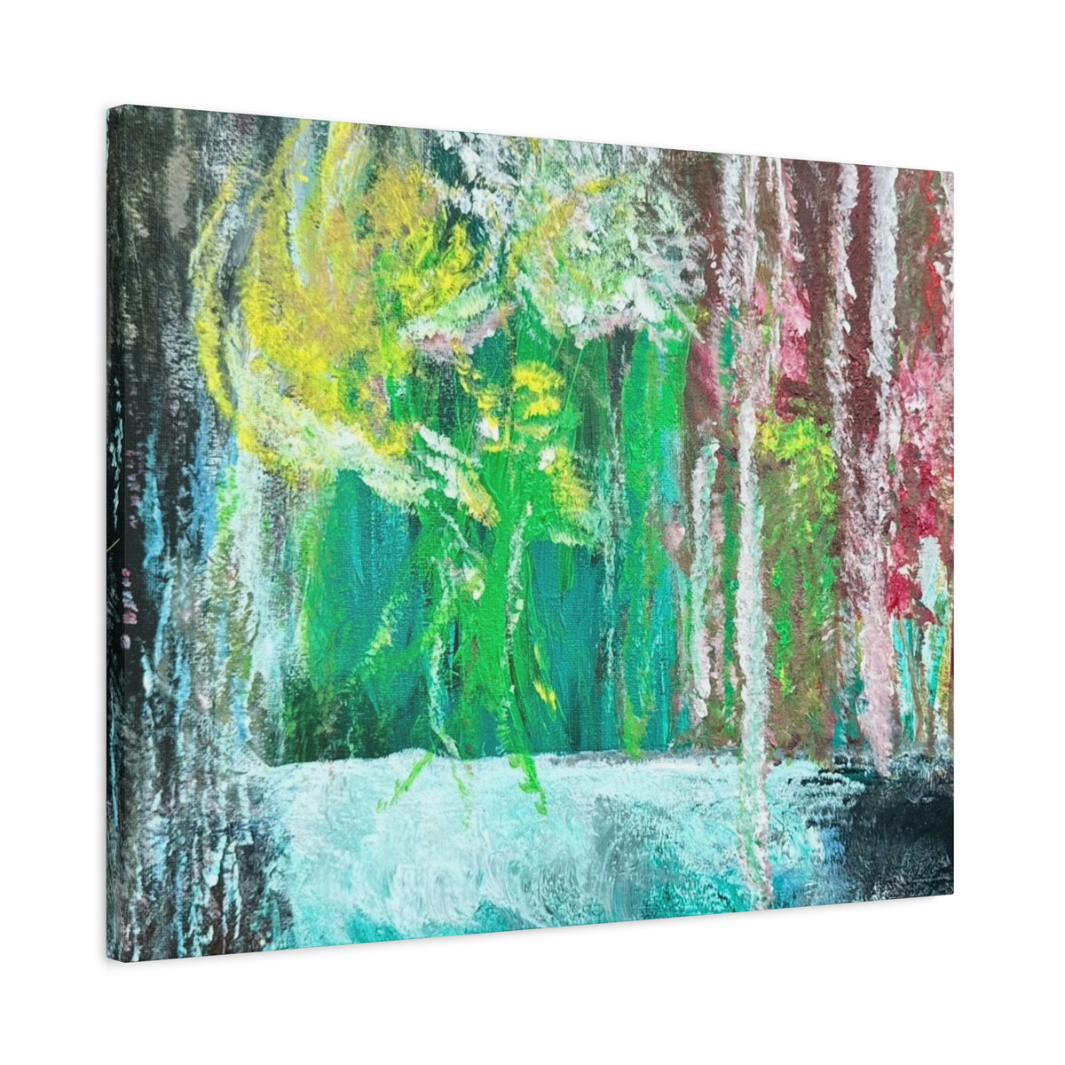 Abstract Green & Pink Canvas Wall Art | Higher Than the Ceiling