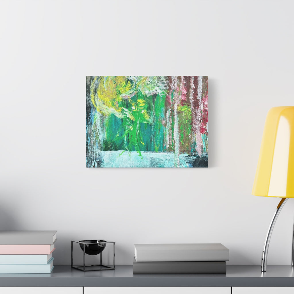 Abstract Green & Pink Canvas Wall Art | Higher Than the Ceiling