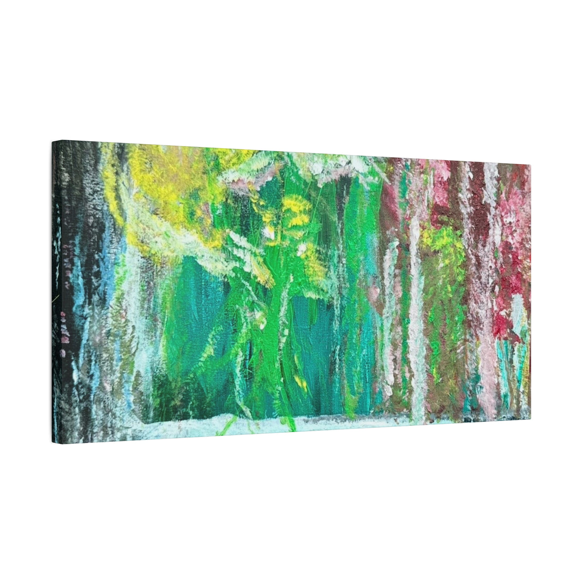 Abstract Green & Pink Canvas Wall Art | Higher Than the Ceiling