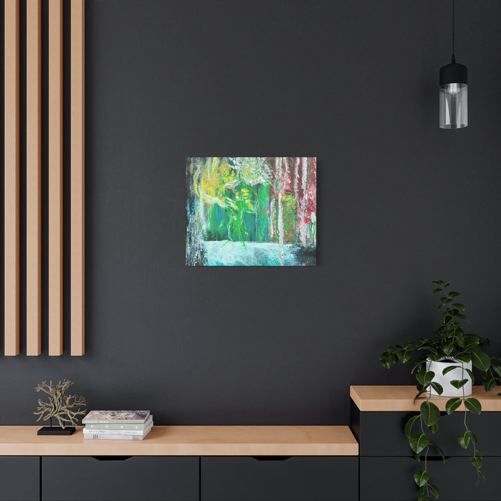 Abstract Green & Pink Canvas Wall Art | Higher Than the Ceiling