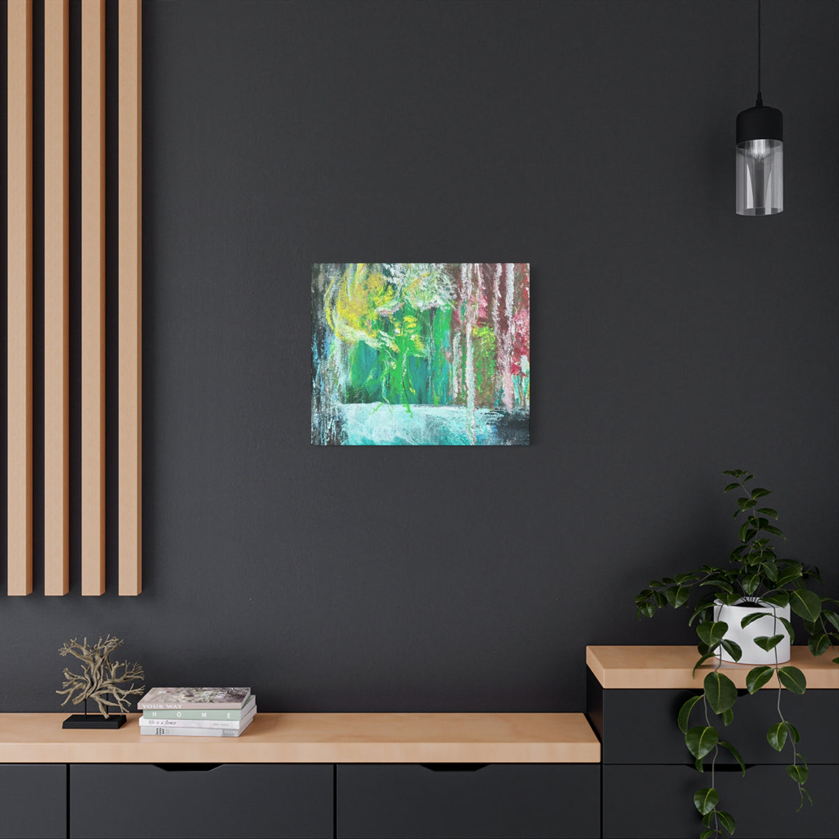 Abstract Green & Pink Canvas Wall Art | Higher Than the Ceiling