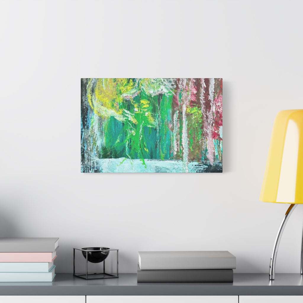 Abstract Green & Pink Canvas Wall Art | Higher Than the Ceiling