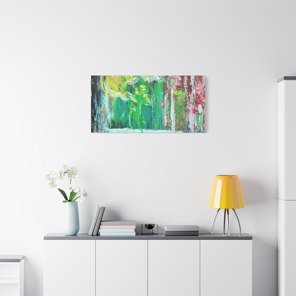 Abstract Green & Pink Canvas Wall Art | Higher Than the Ceiling