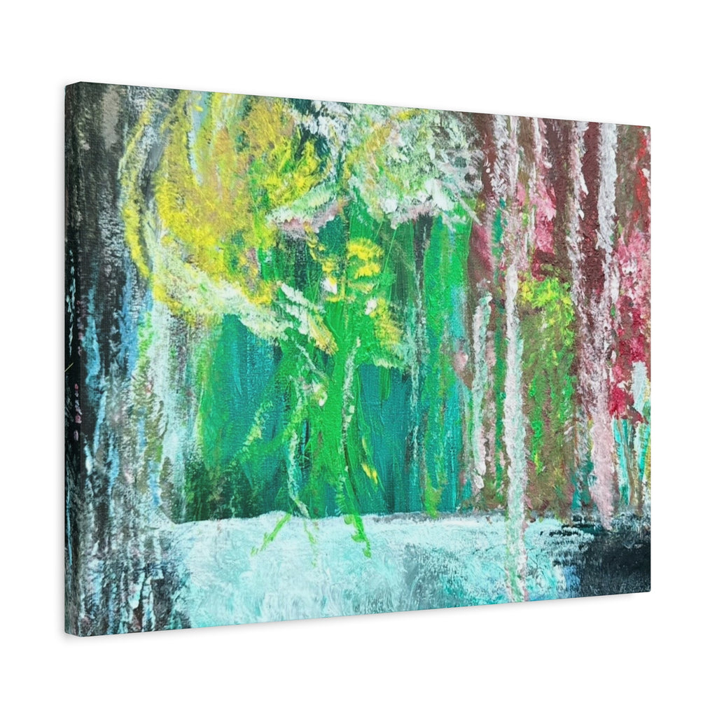 Abstract Green & Pink Canvas Wall Art | Higher Than the Ceiling