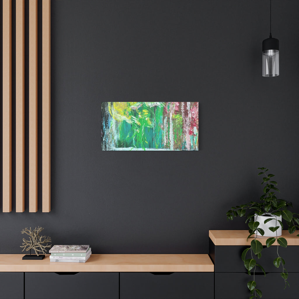 Abstract Green & Pink Canvas Wall Art | Higher Than the Ceiling