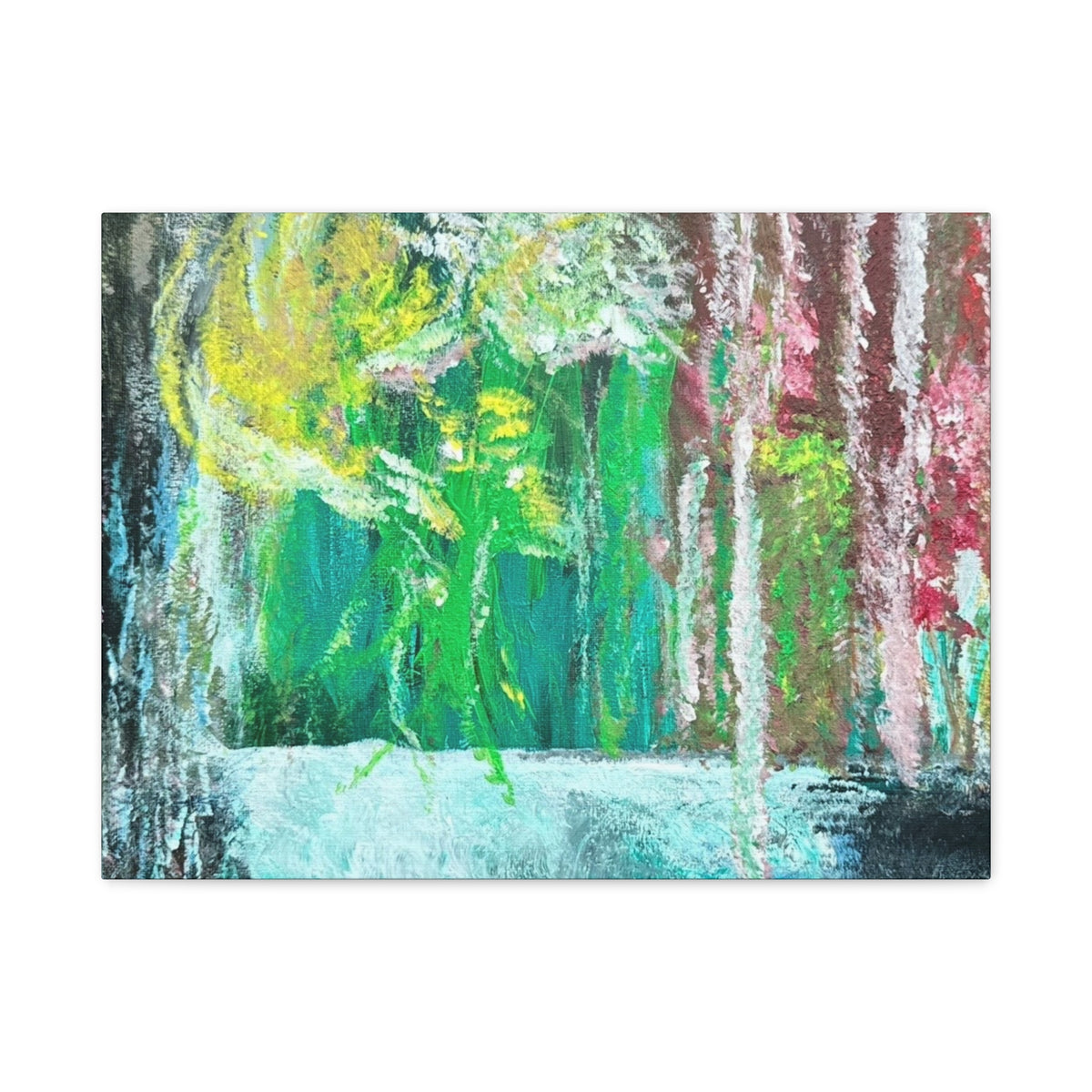 Abstract Green & Pink Canvas Wall Art | Higher Than the Ceiling