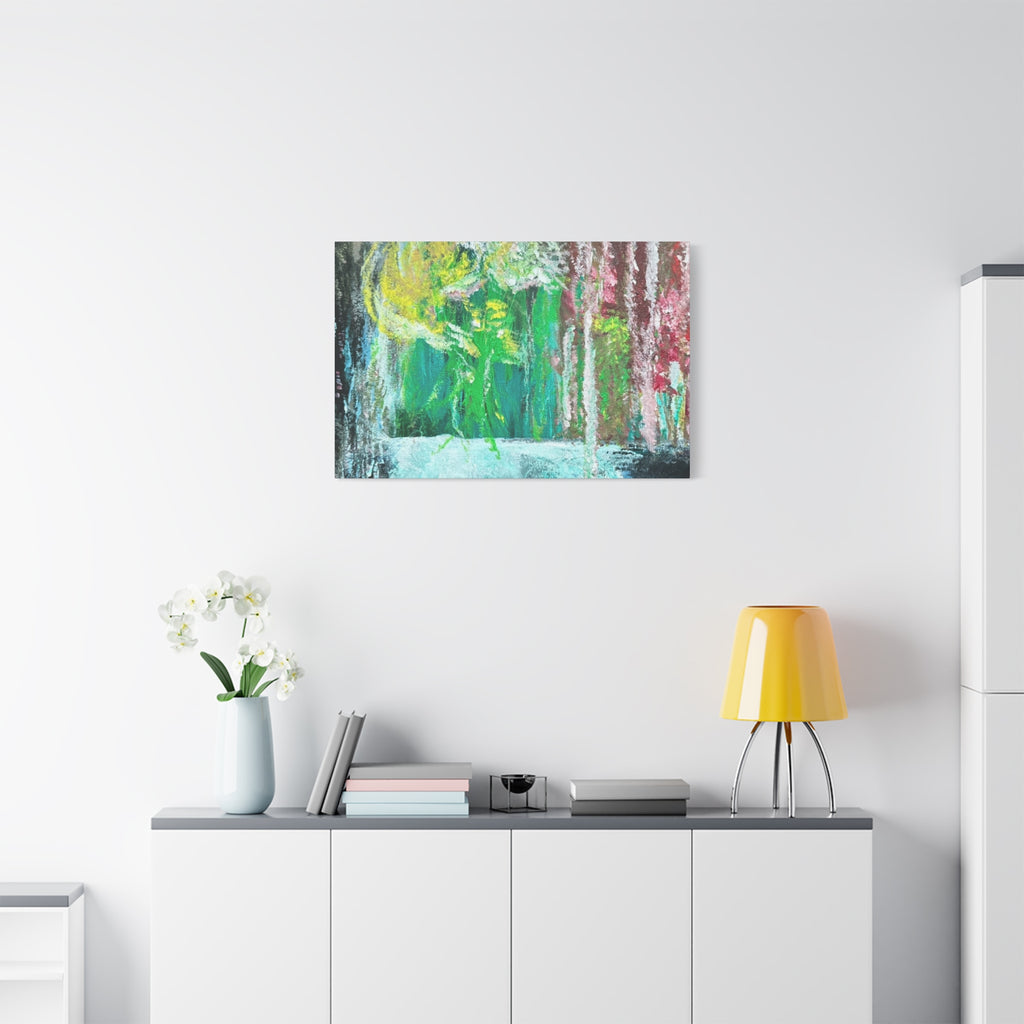 Abstract Green & Pink Canvas Wall Art | Higher Than the Ceiling