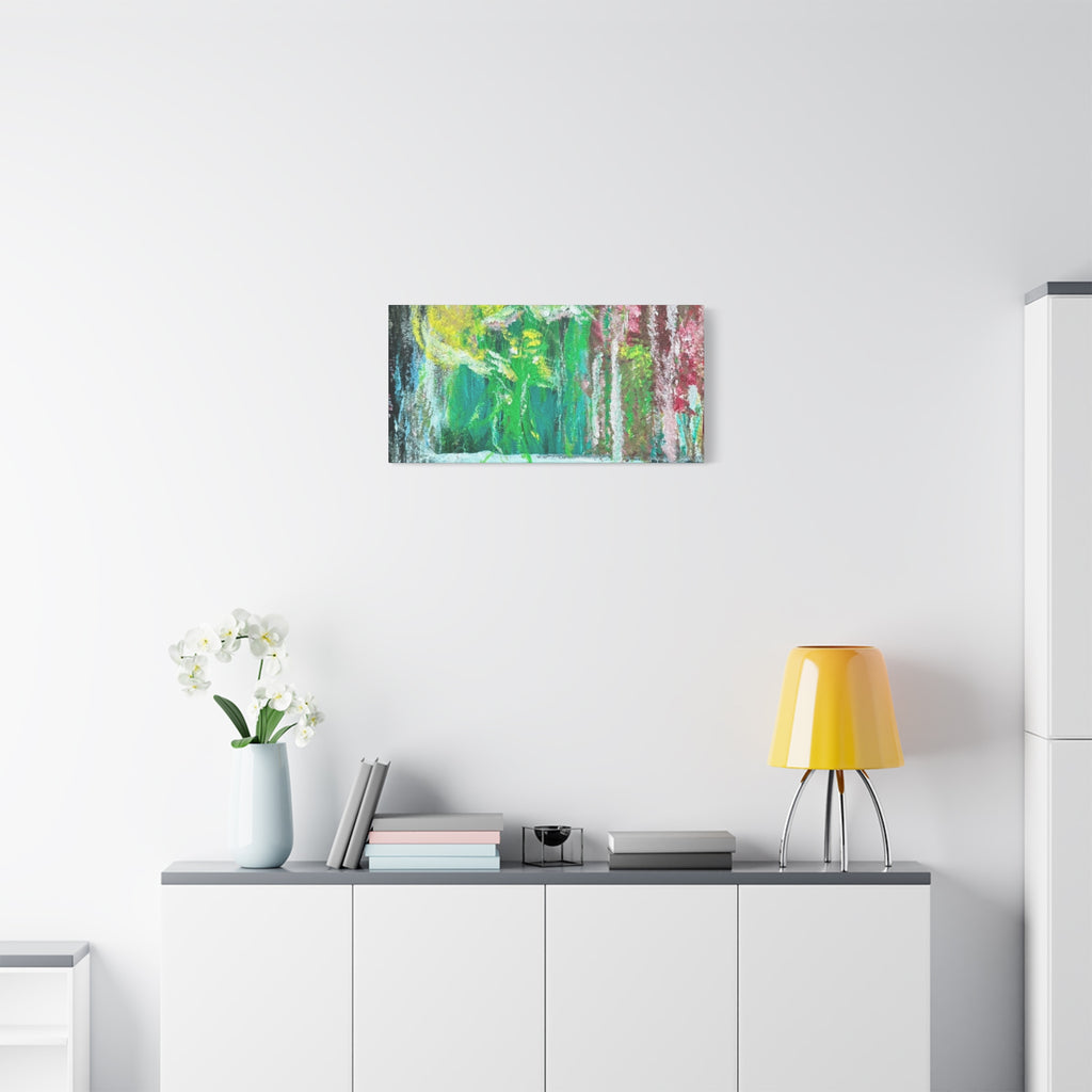 Abstract Green & Pink Canvas Wall Art | Higher Than the Ceiling