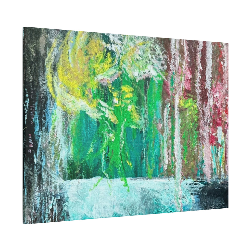 Abstract Green & Pink Canvas Wall Art | Higher Than the Ceiling