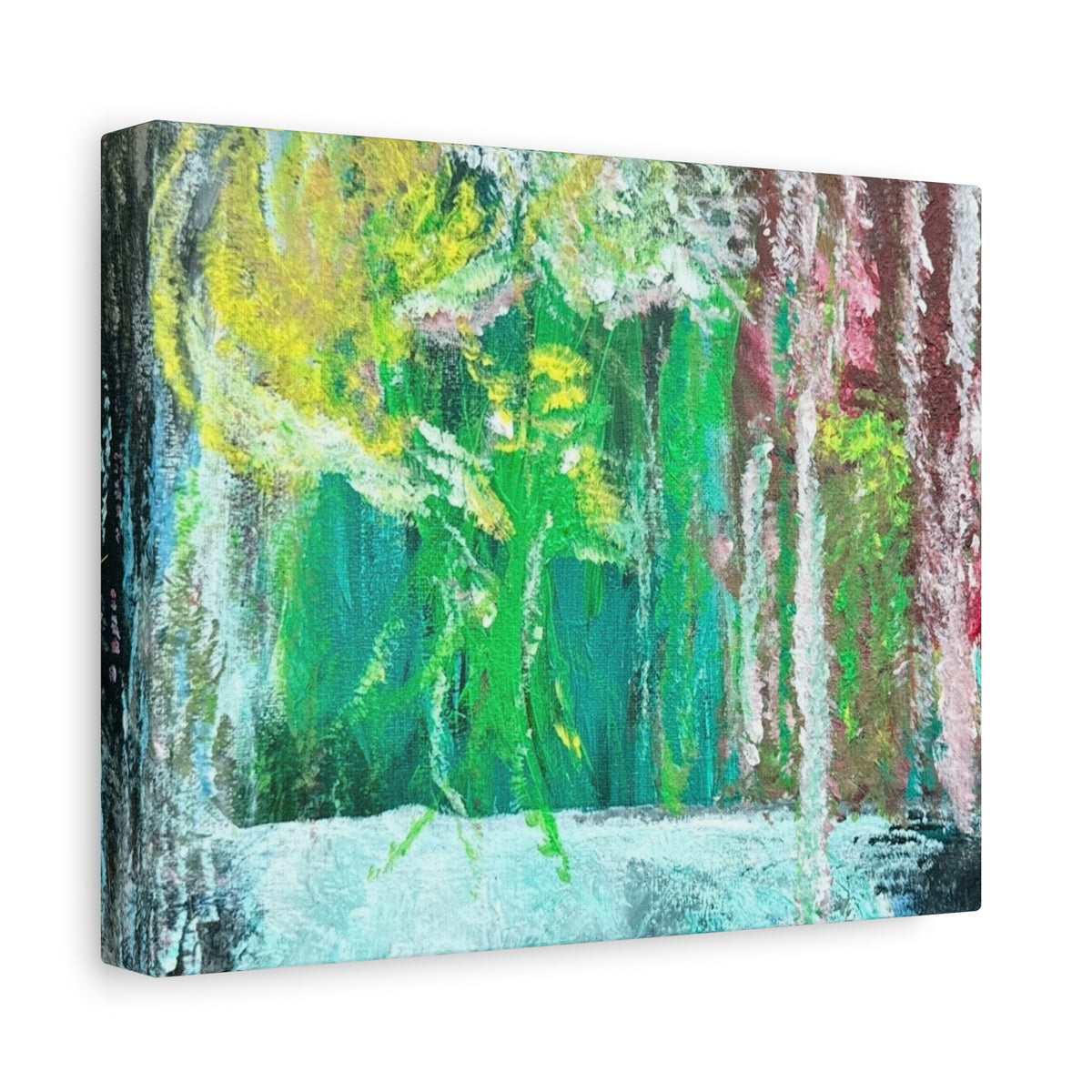 Abstract Green & Pink Canvas Wall Art | Higher Than the Ceiling