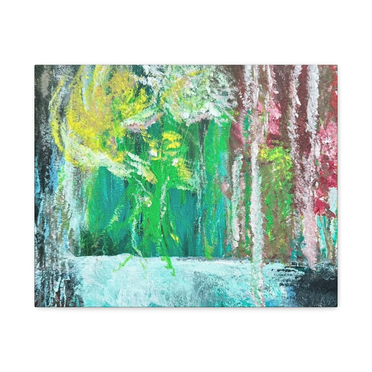 Abstract Green & Pink Canvas Wall Art | Higher Than the Ceiling