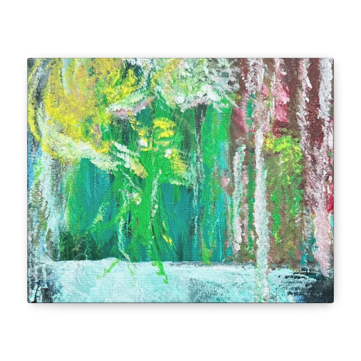 Abstract Green & Pink Canvas Wall Art | Higher Than the Ceiling