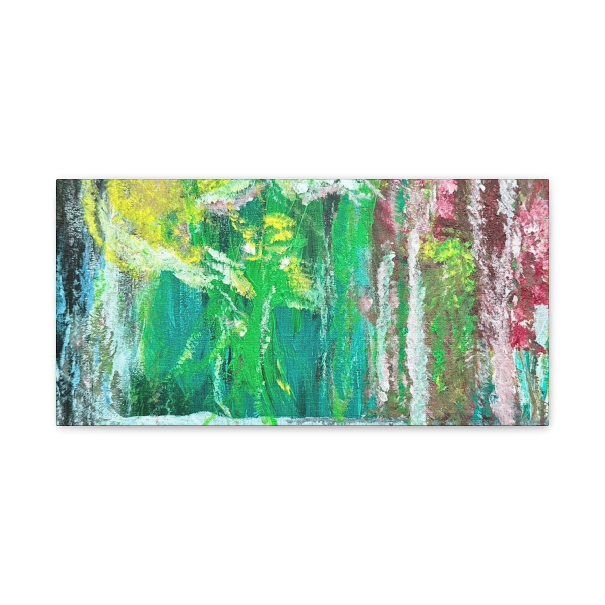 Abstract Green & Pink Canvas Wall Art | Higher Than the Ceiling