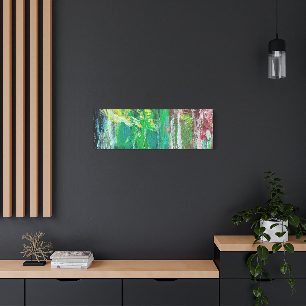 Abstract Green & Pink Canvas Wall Art | Higher Than the Ceiling