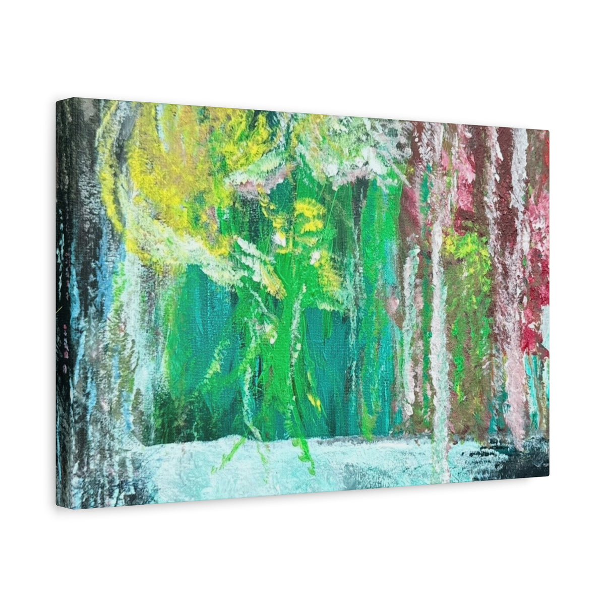 Abstract Green & Pink Canvas Wall Art | Higher Than the Ceiling