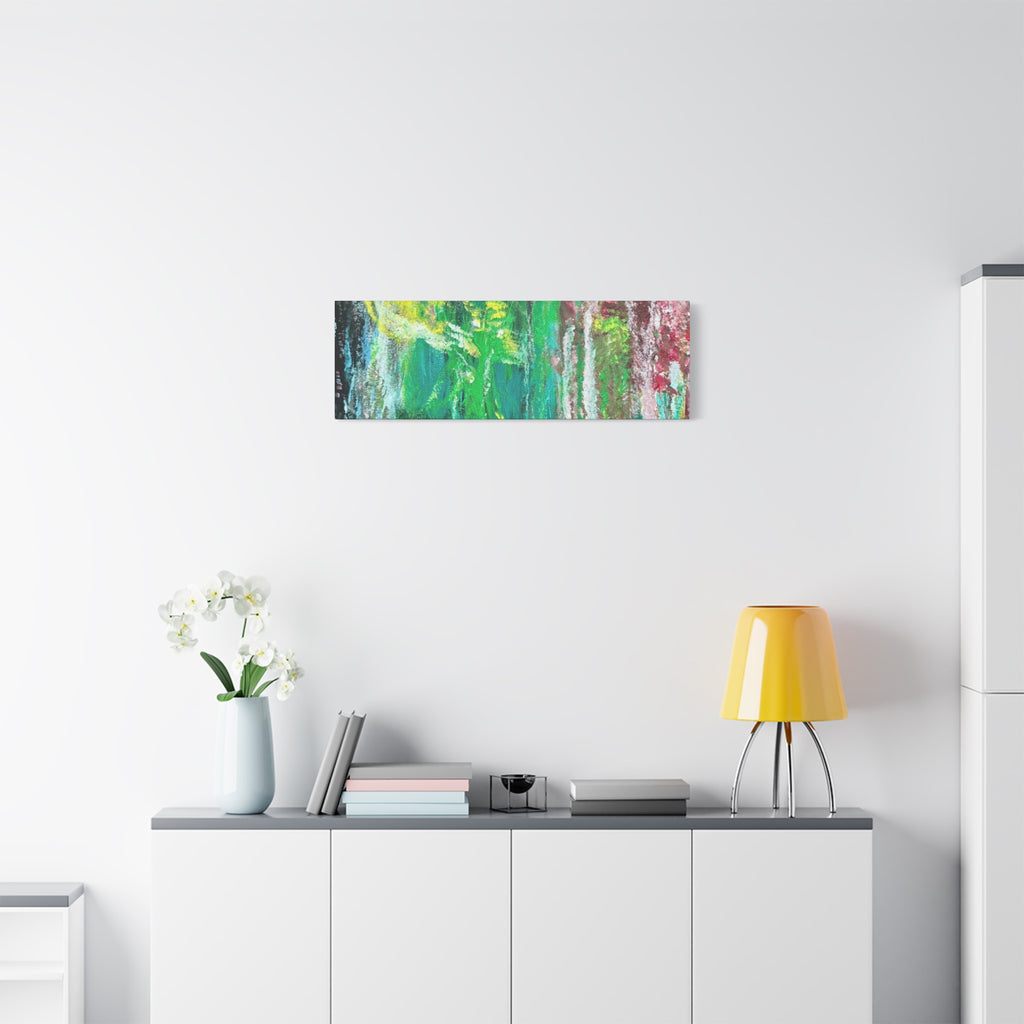 Abstract Green & Pink Canvas Wall Art | Higher Than the Ceiling