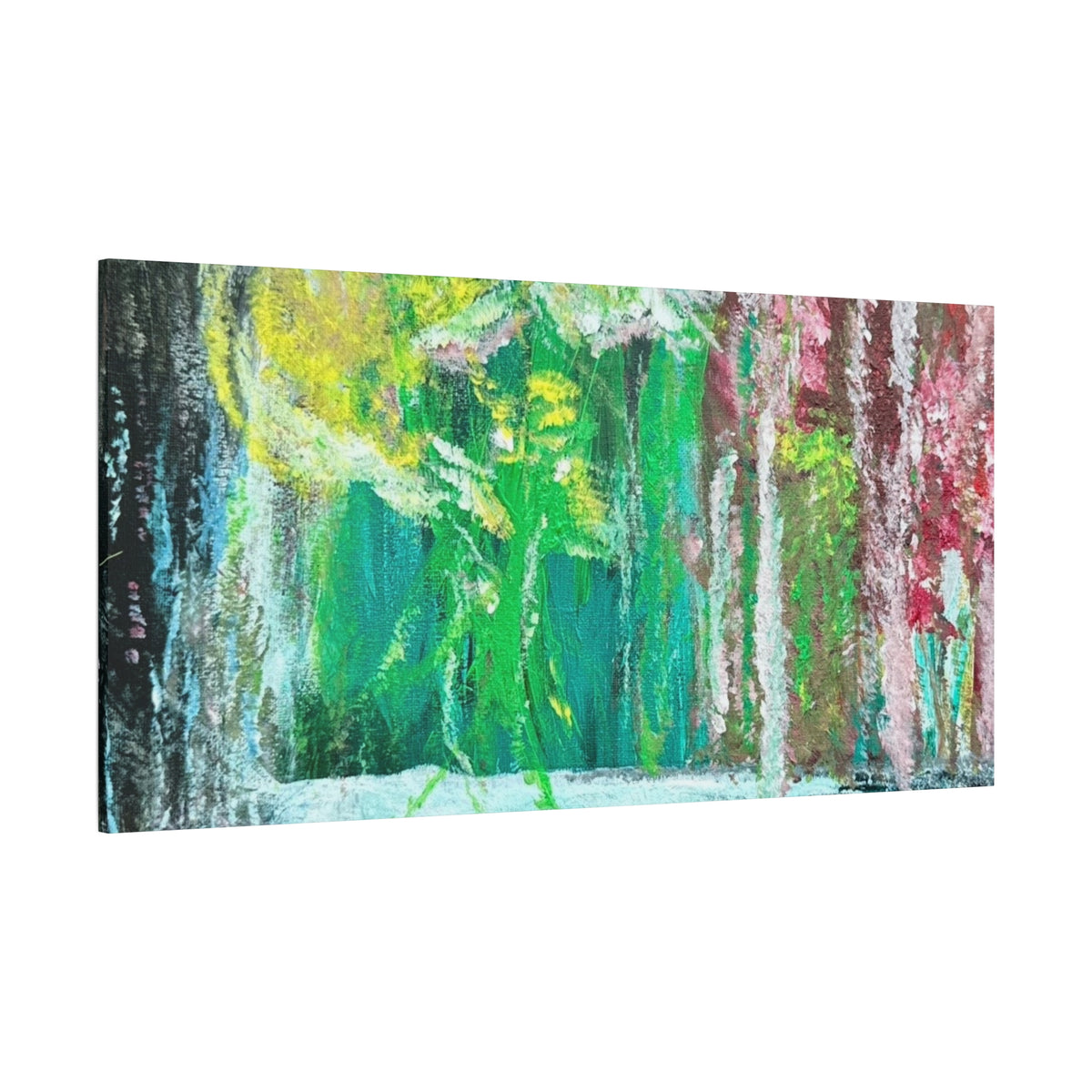 Abstract Green & Pink Canvas Wall Art | Higher Than the Ceiling