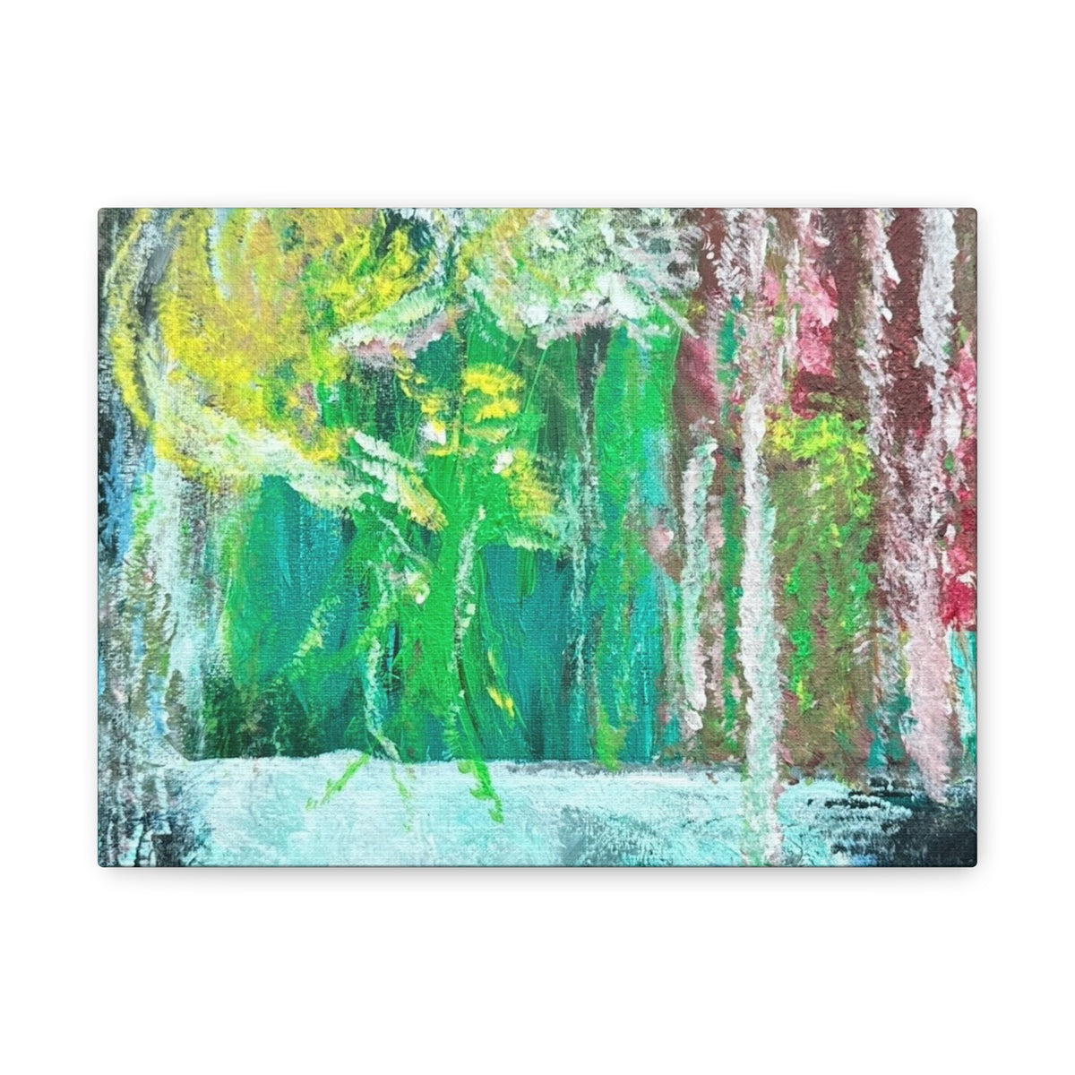 Abstract Green & Pink Canvas Wall Art | Higher Than the Ceiling