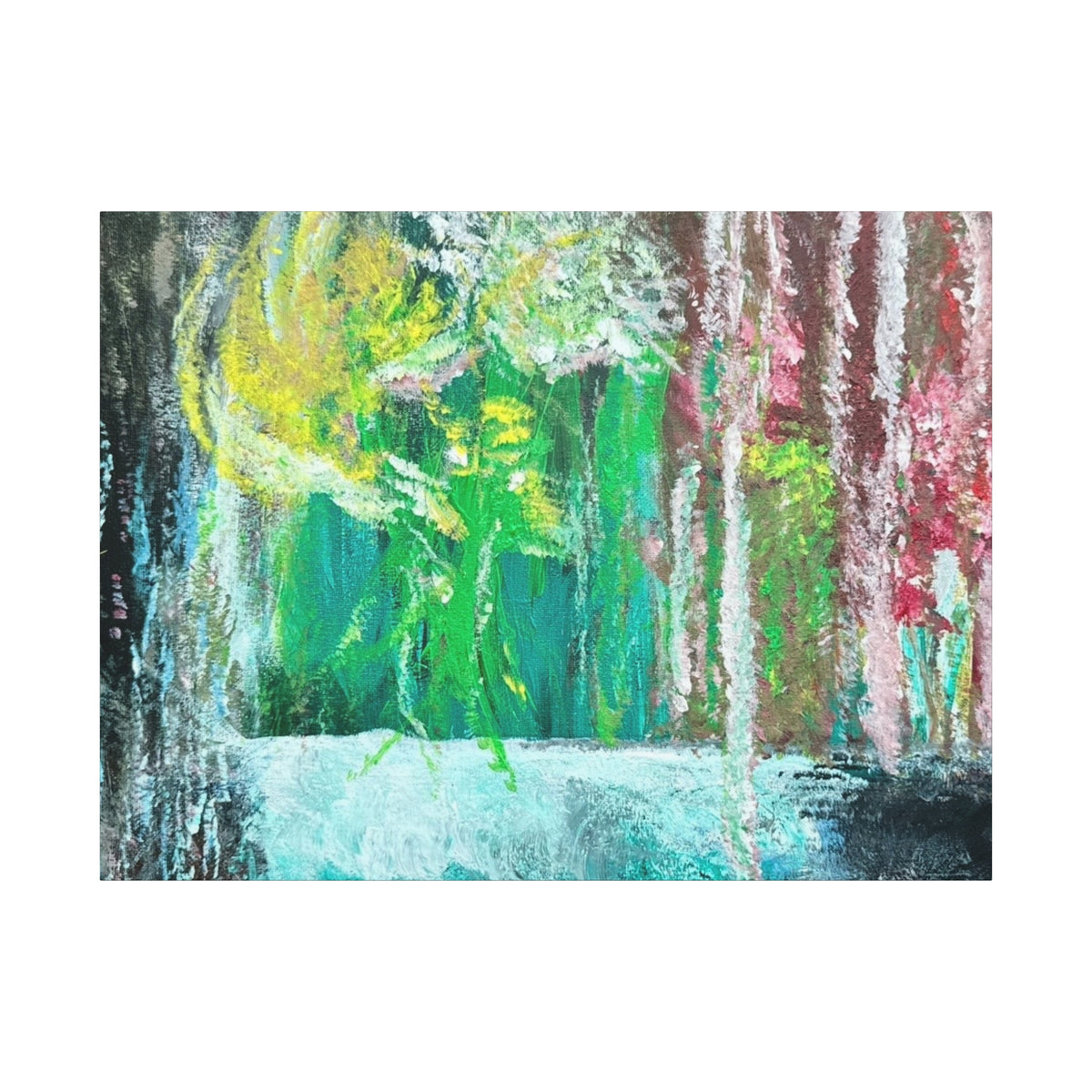 Abstract Green & Pink Canvas Wall Art | Higher Than the Ceiling