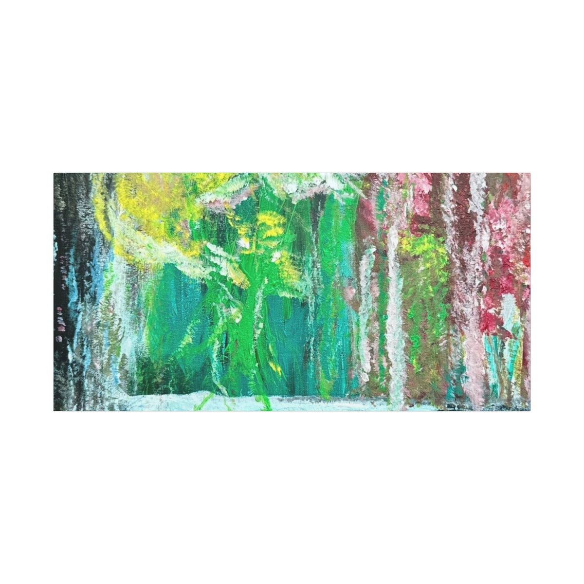 Abstract Green & Pink Canvas Wall Art | Higher Than the Ceiling