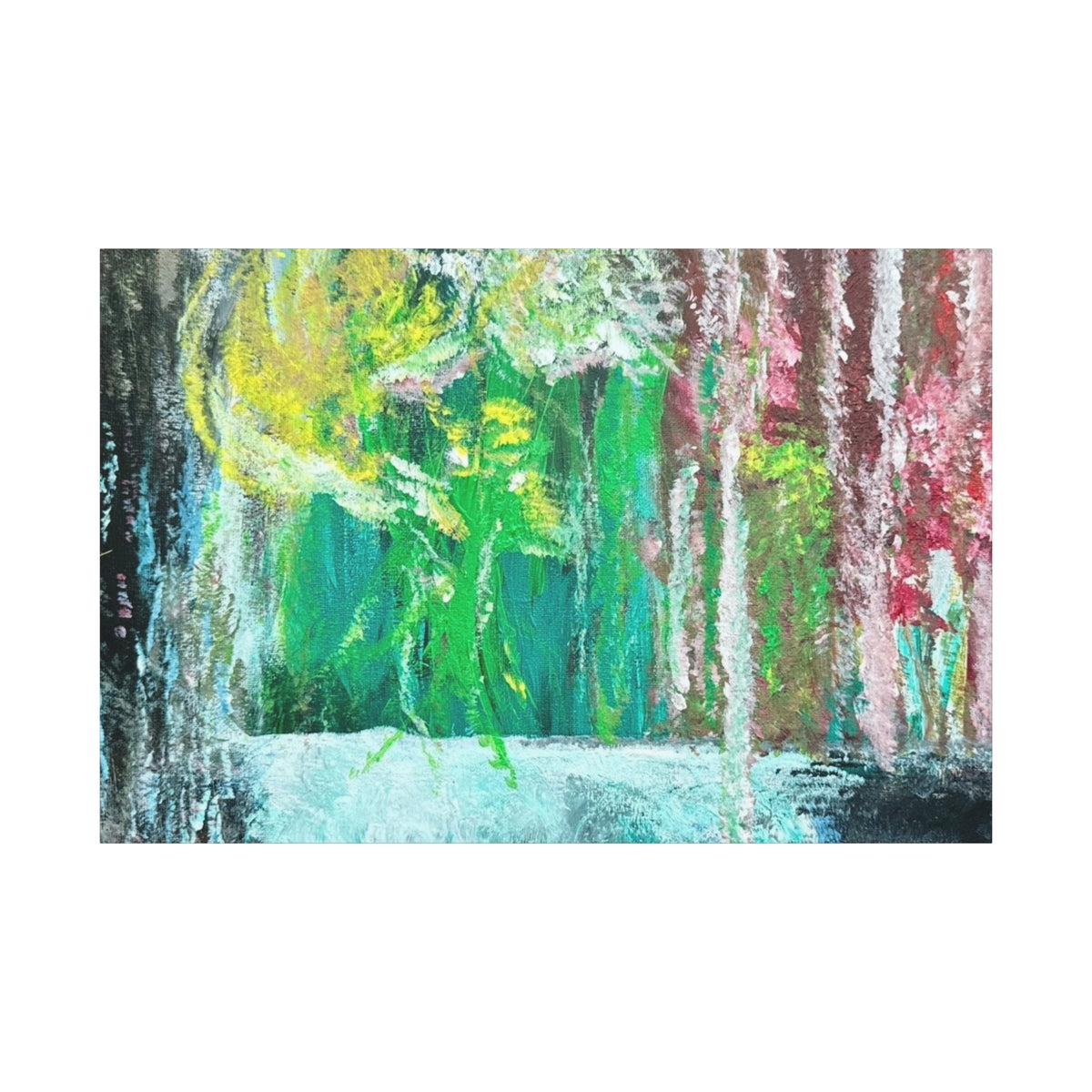 Abstract Green & Pink Canvas Wall Art | Higher Than the Ceiling