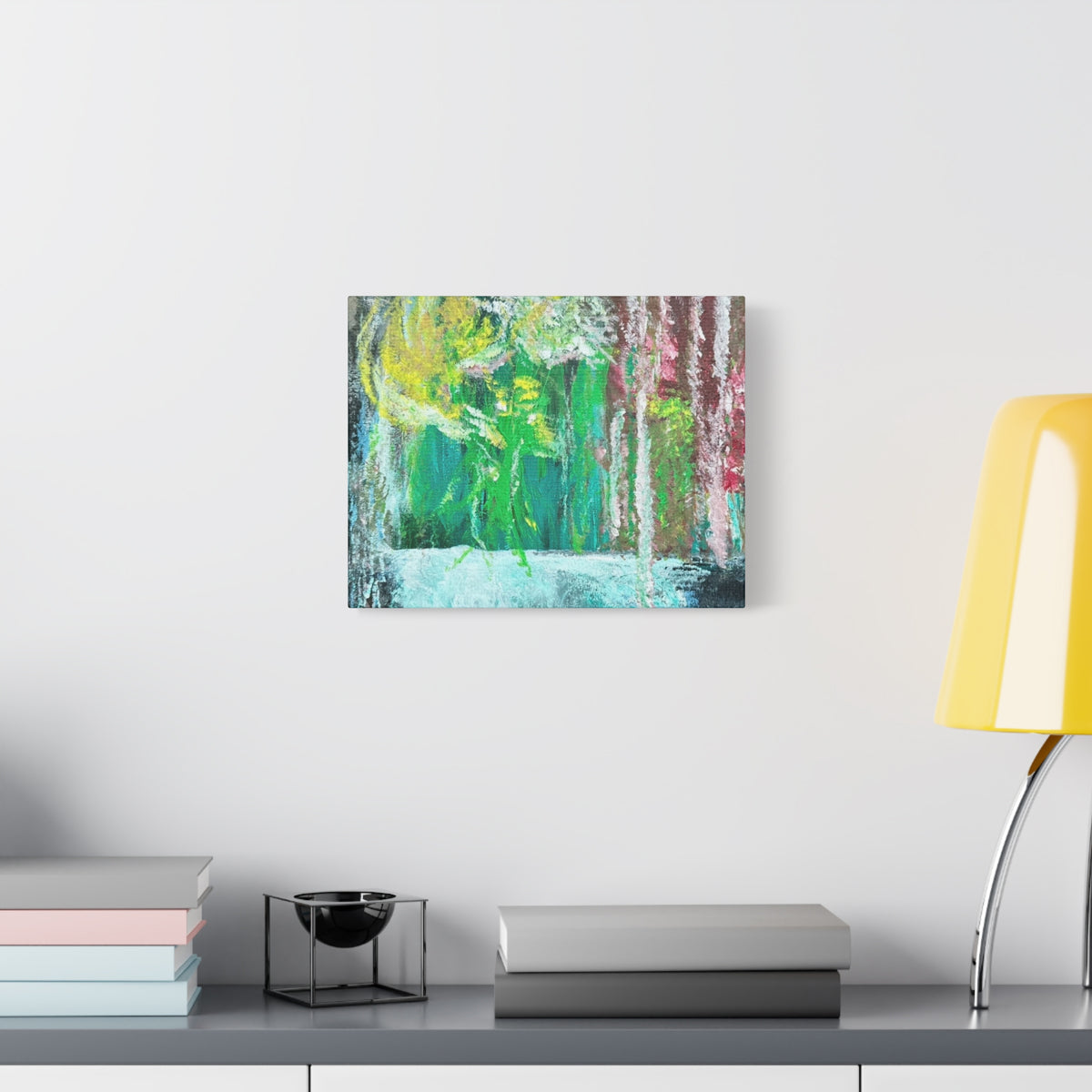 Abstract Green & Pink Canvas Wall Art | Higher Than the Ceiling