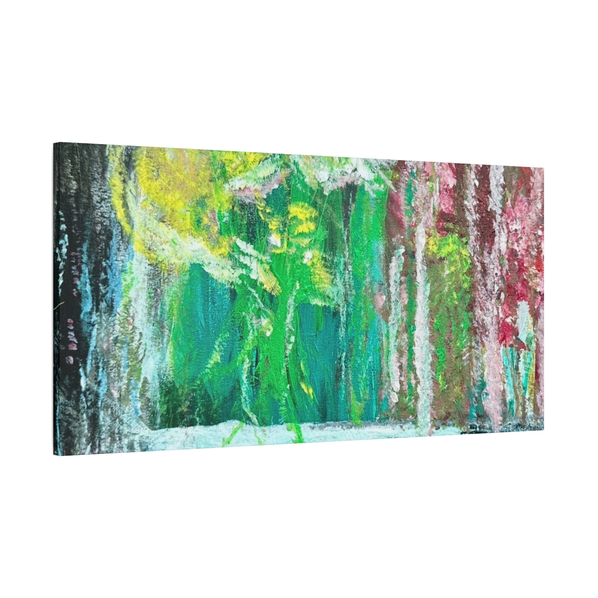 Abstract Green & Pink Canvas Wall Art | Higher Than the Ceiling