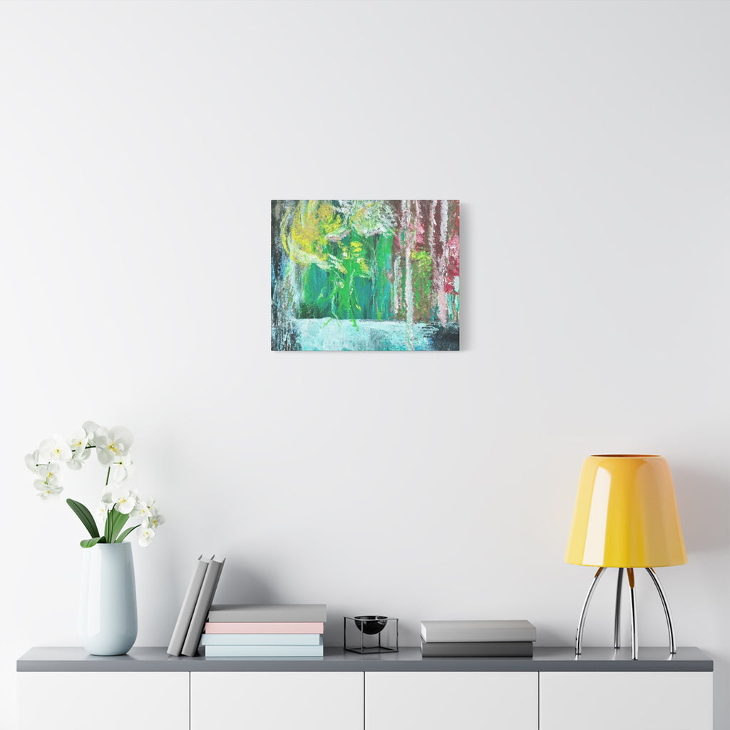 Abstract Green & Pink Canvas Wall Art | Higher Than the Ceiling