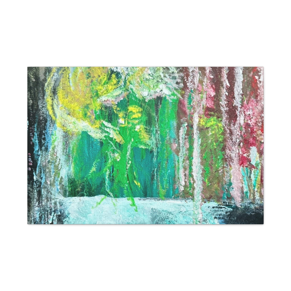 Abstract Green & Pink Canvas Wall Art | Higher Than the Ceiling