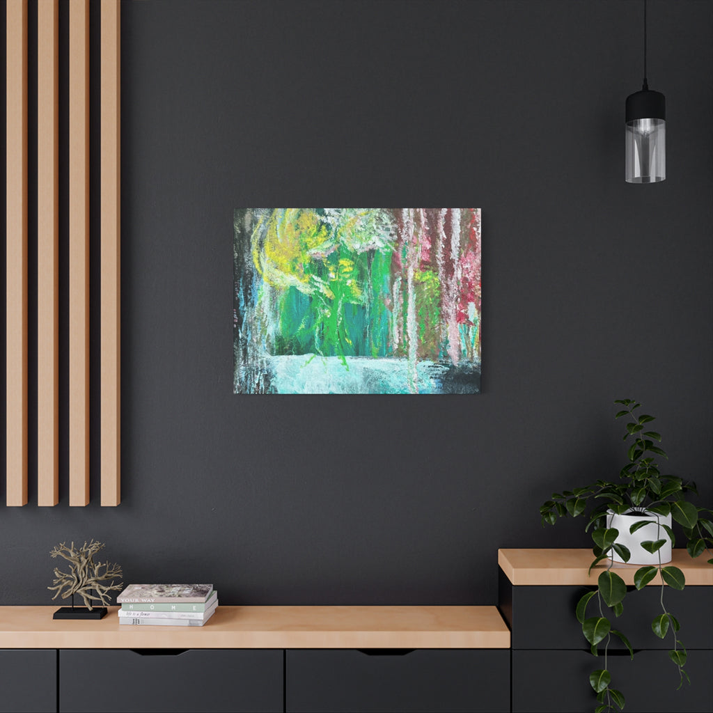 Abstract Green & Pink Canvas Wall Art | Higher Than the Ceiling