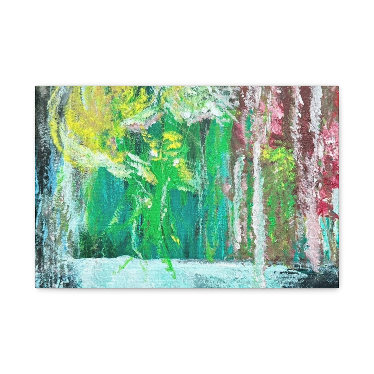 Abstract Green & Pink Canvas Wall Art | Higher Than the Ceiling