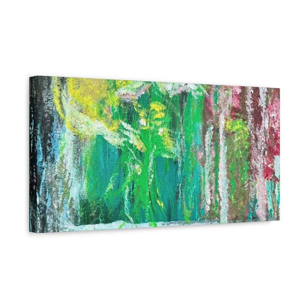 Abstract Green & Pink Canvas Wall Art | Higher Than the Ceiling