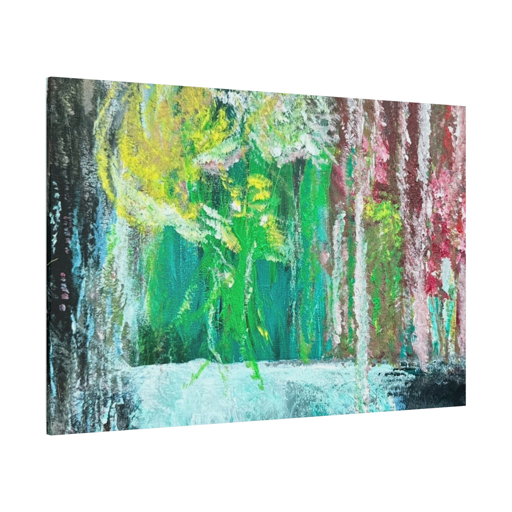 Abstract Green & Pink Canvas Wall Art | Higher Than the Ceiling