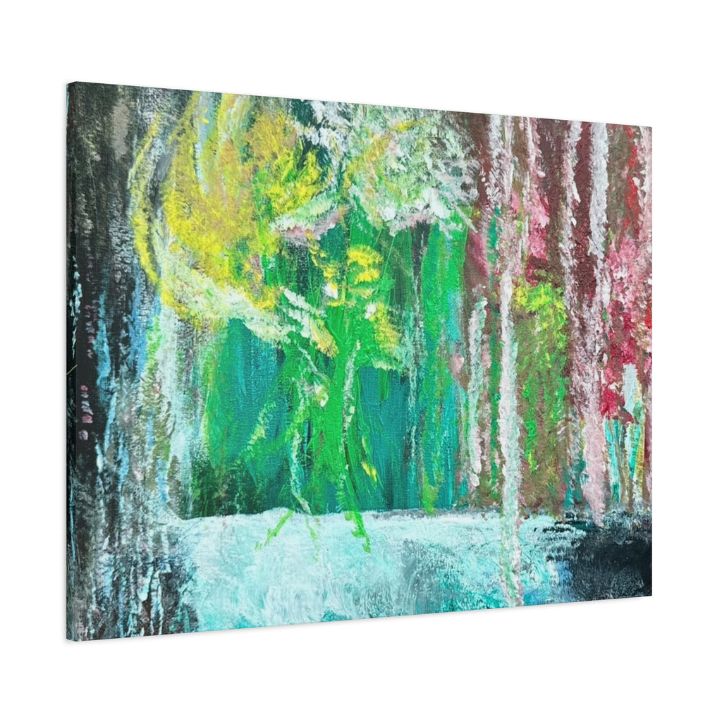 Abstract Green & Pink Canvas Wall Art | Higher Than the Ceiling