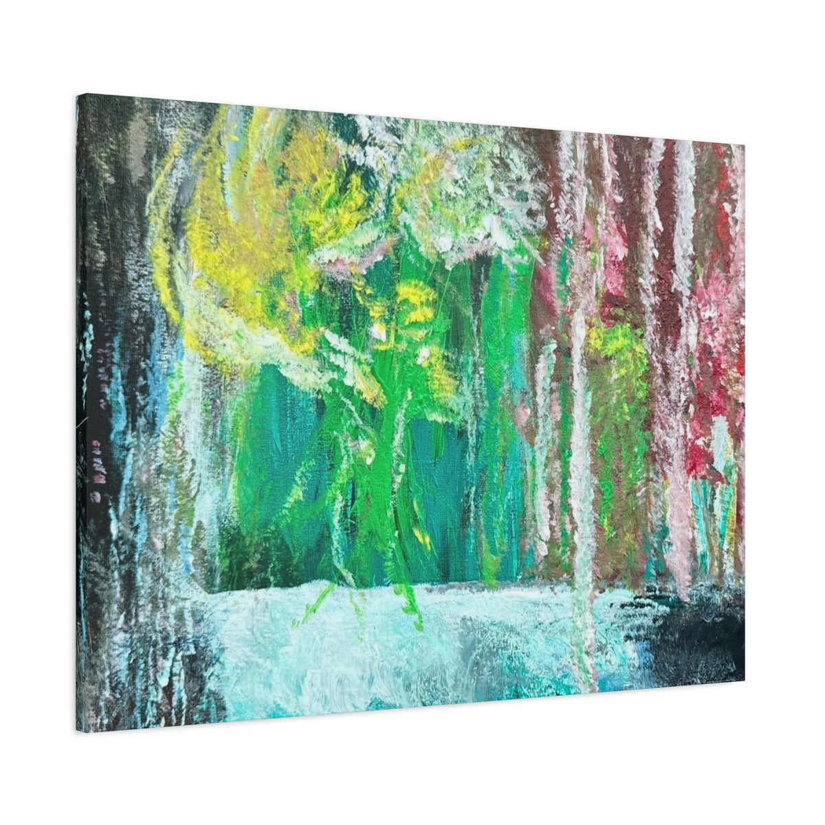 Abstract Green & Pink Canvas Wall Art | Higher Than the Ceiling